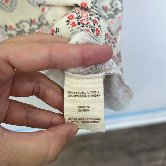 Free People - Ivory Fun Colorful Floral With Suede Spaghetti Straps Mini Dress M - Picture 11 of 14